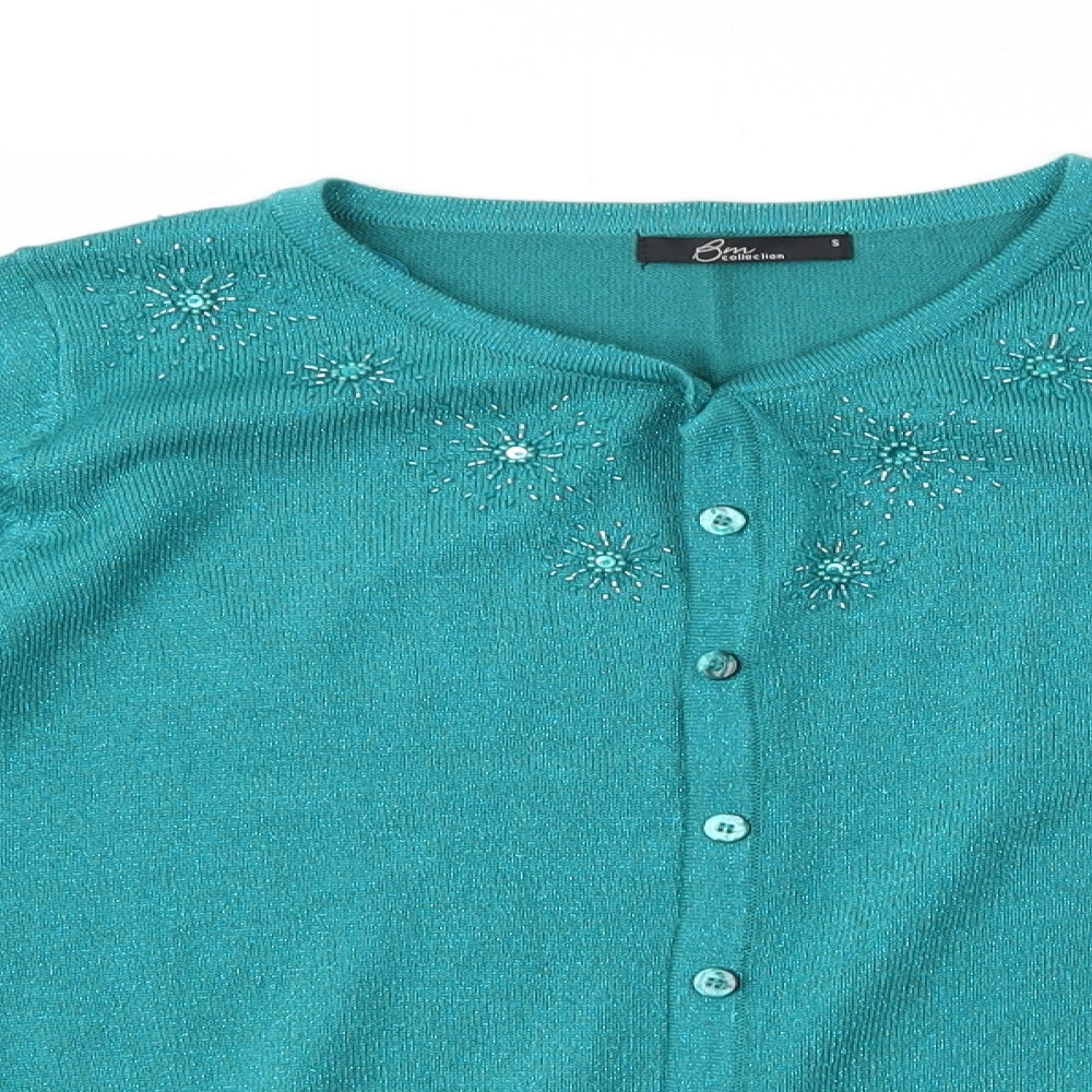 Womens UK Size S BM Collection Blue Cardigan Jumper