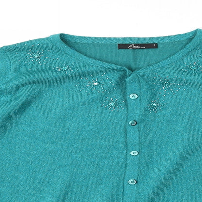Womens UK Size S BM Collection Blue Cardigan Jumper