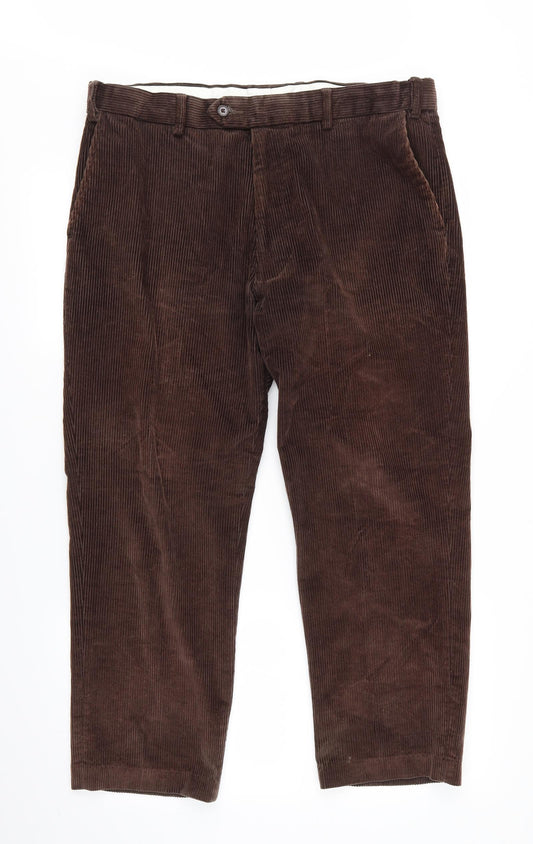 Womens UK Size XS Preworn Regular Fit  Brown Trousers