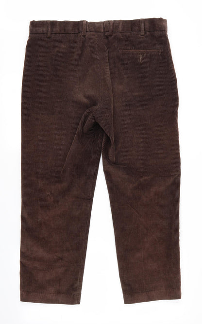 Womens UK Size XS Preworn Regular Fit  Brown Trousers