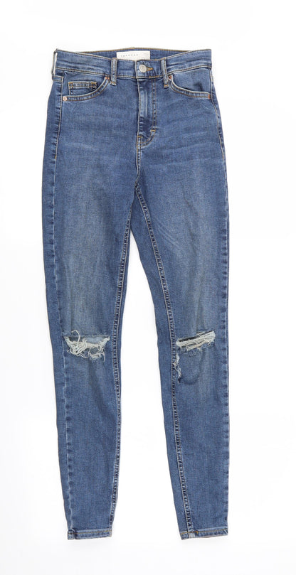 Topshop Womens Blue   Straight Jeans Size 25 in L28 in