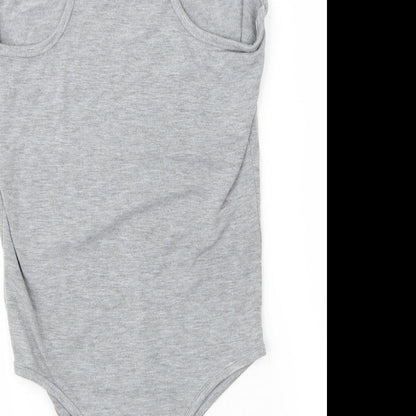 PRETTYLITTLETHING Womens Grey   Unitard One-Piece Size 8