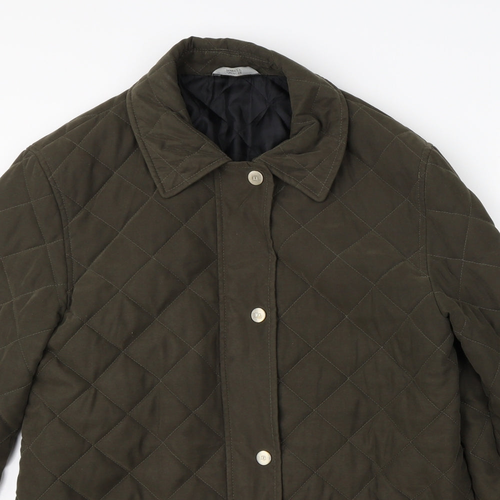 Marks & Spencer Womens Green   Overcoat Coat Size 10