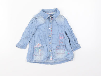 F&F Girls Blue   Shift  Size 3-6 Months