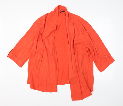 Womens UK Size 16 M&Co Orange Cardigan Jumper