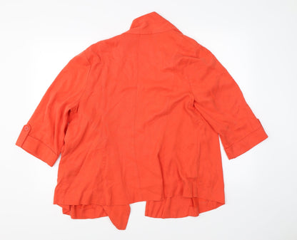 Womens UK Size 16 M&Co Orange Cardigan Jumper