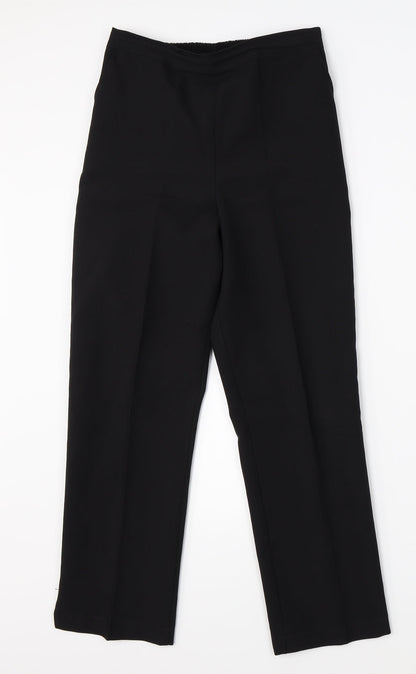 Womens UK Size 12 Preworn Regular Fit Dress Pants Black Trousers
