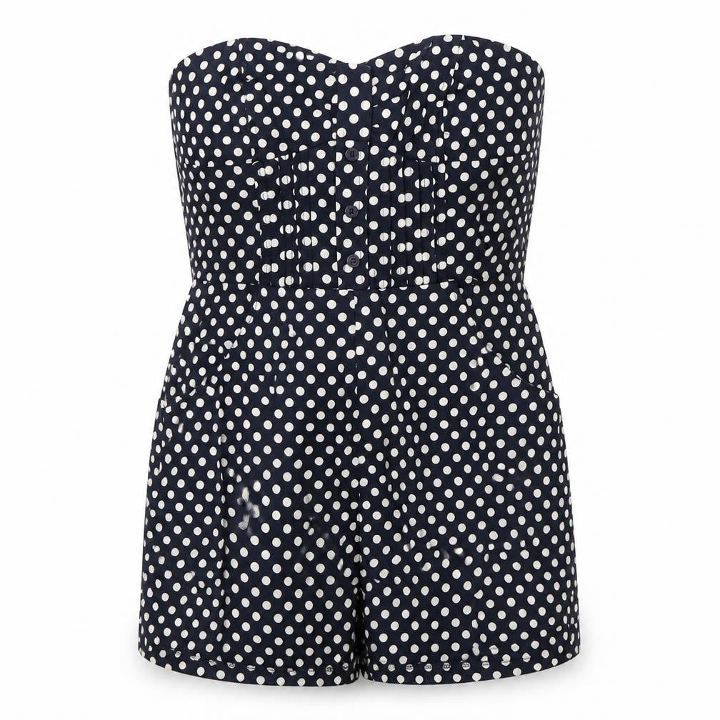 Pins & Needle Womens Blue Polka Dot  Playsuit One-Piece Size S
