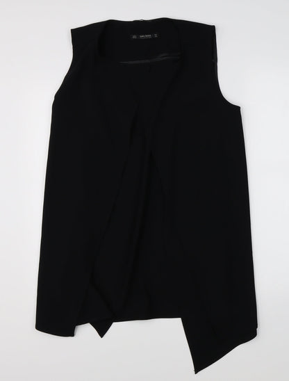 Womens UK Size S Zara Black Basic Blouse