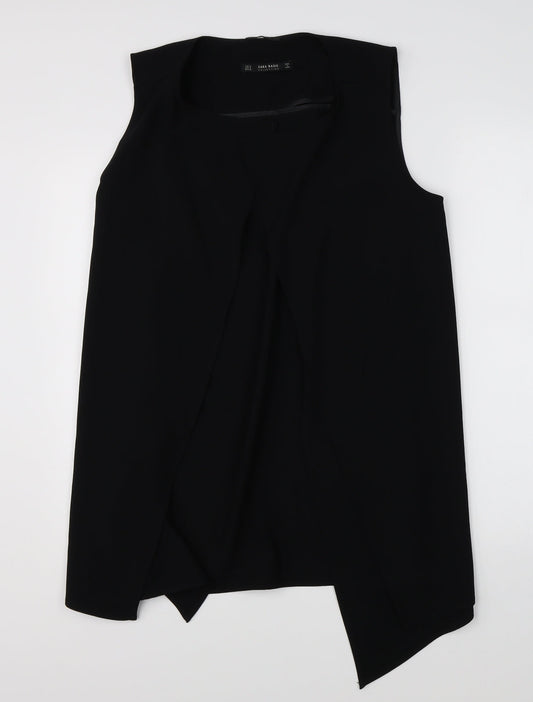 Womens UK Size S Zara Black Basic Blouse