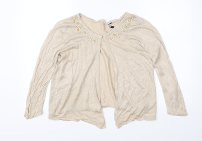 BM Collection Womens Beige   Cardigan Jumper Size 8