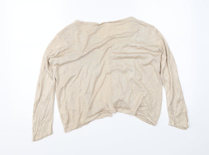 BM Collection Womens Beige   Cardigan Jumper Size 8