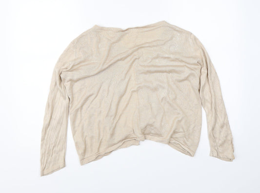 BM Collection Womens Beige   Cardigan Jumper Size 8
