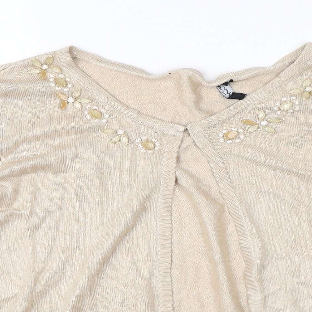 BM Collection Womens Beige   Cardigan Jumper Size 8