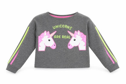 Primark Girls Grey   Pullover Sweatshirt Size 8-9 Years  - cropped