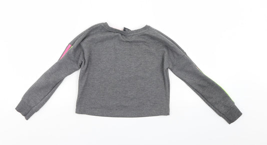 Primark Girls Grey   Pullover Sweatshirt Size 8-9 Years  - cropped