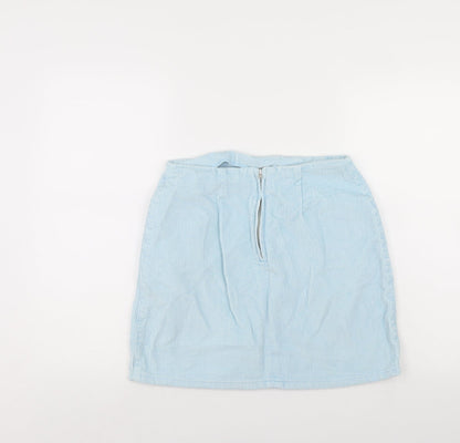 New Look Womens Blue  Corduroy A-Line Skirt Size 10