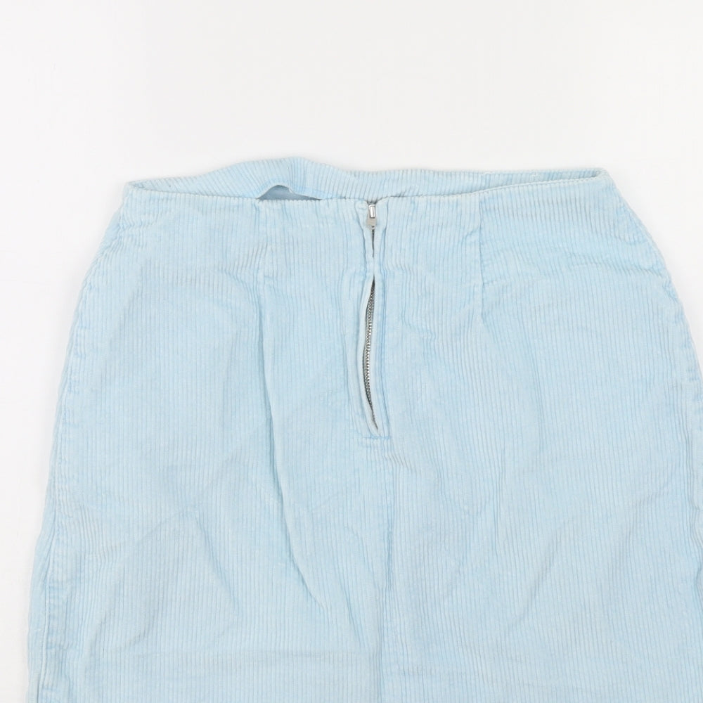 New Look Womens Blue  Corduroy A-Line Skirt Size 10