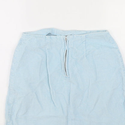 New Look Womens Blue  Corduroy A-Line Skirt Size 10
