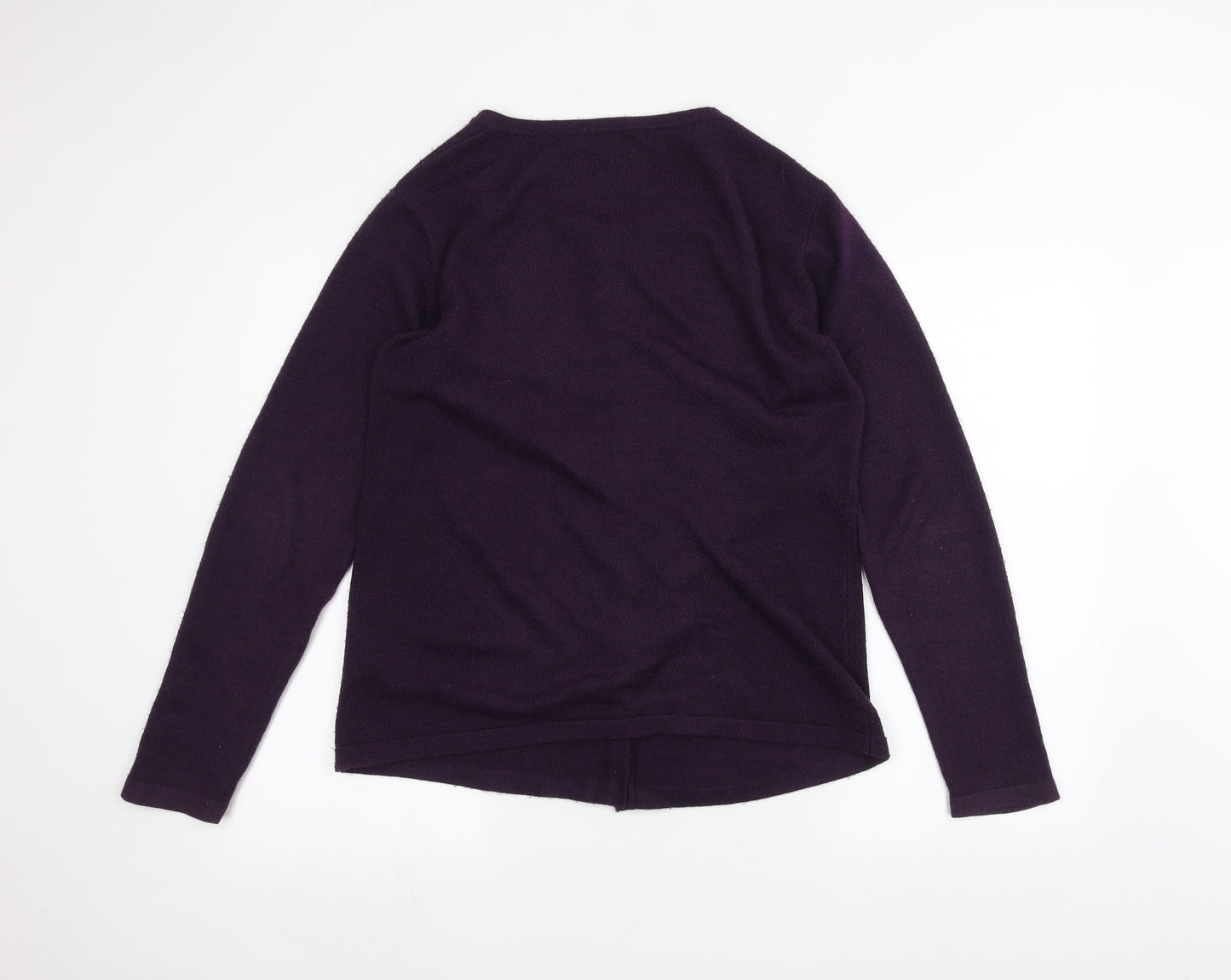 Womens UK Size M ISLE Purple Cardigan Jumper