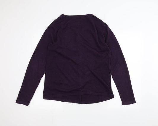 Womens UK Size M ISLE Purple Cardigan Jumper