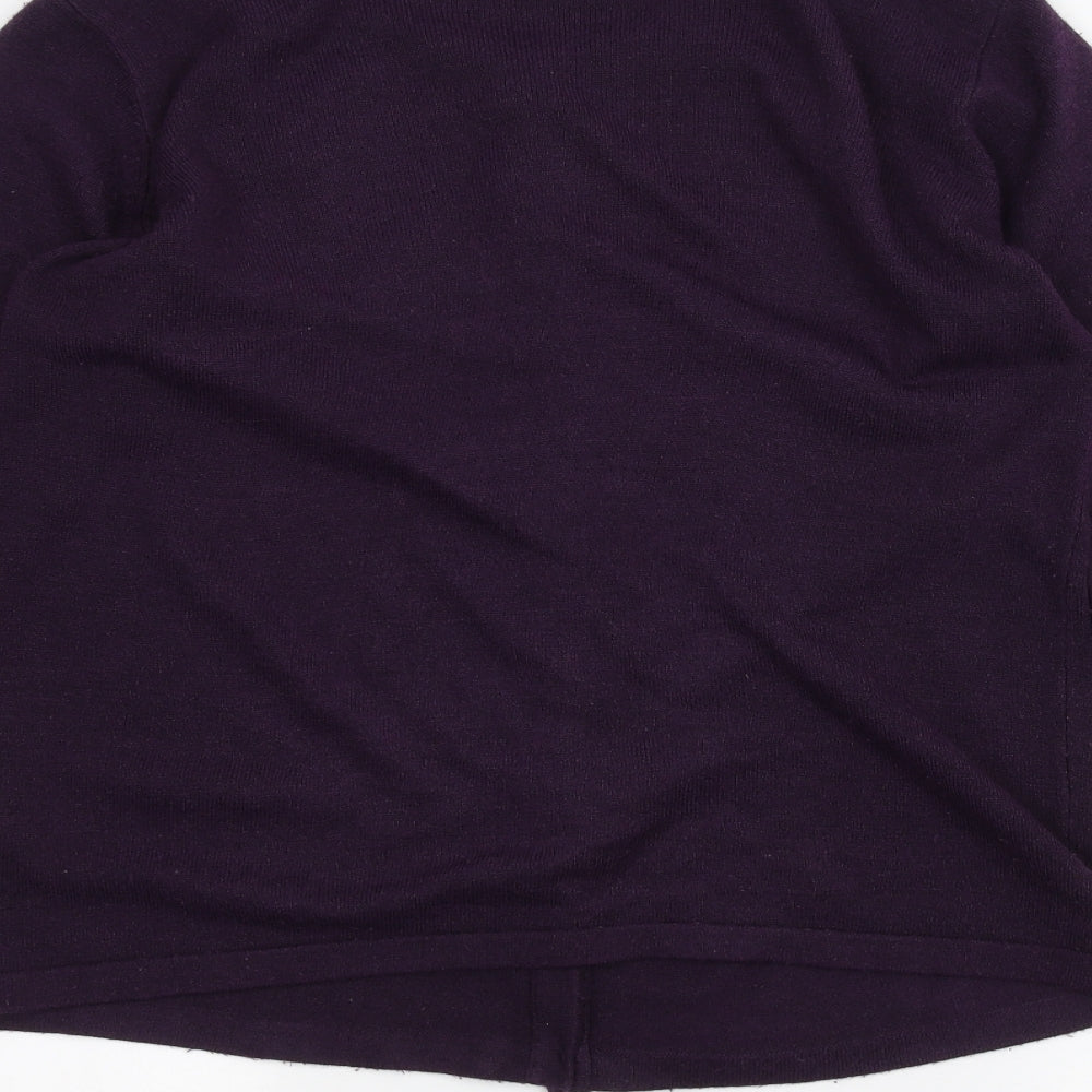 Womens UK Size M ISLE Purple Cardigan Jumper