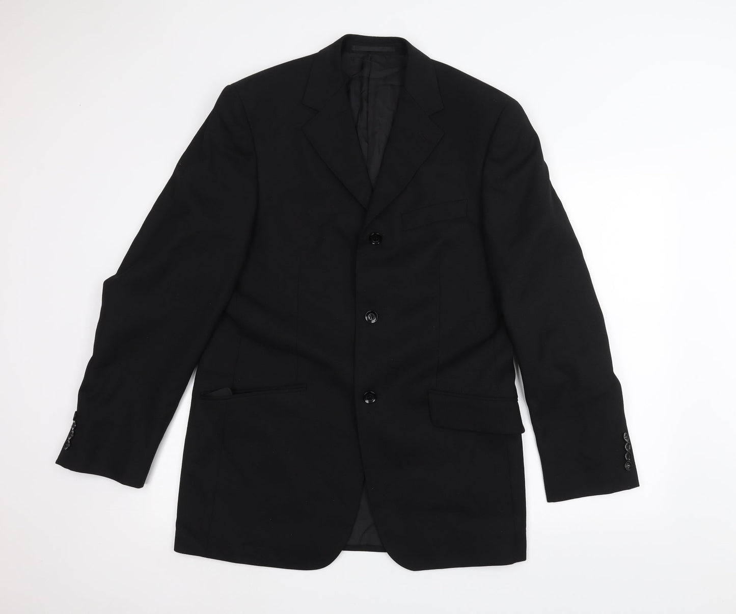 Mens UK Size 38 REMUS Regular Black Suit Jacket