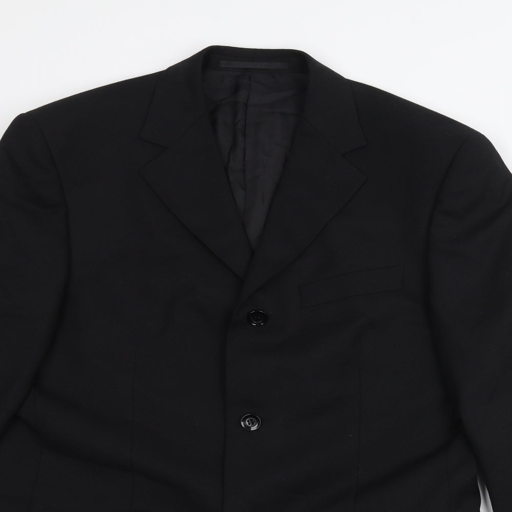 Mens UK Size 38 REMUS Regular Black Suit Jacket