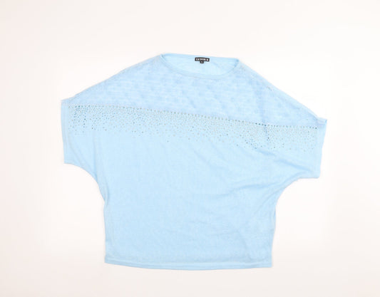 Womens UK Size M CASAMIA Blue Basic T-Shirt