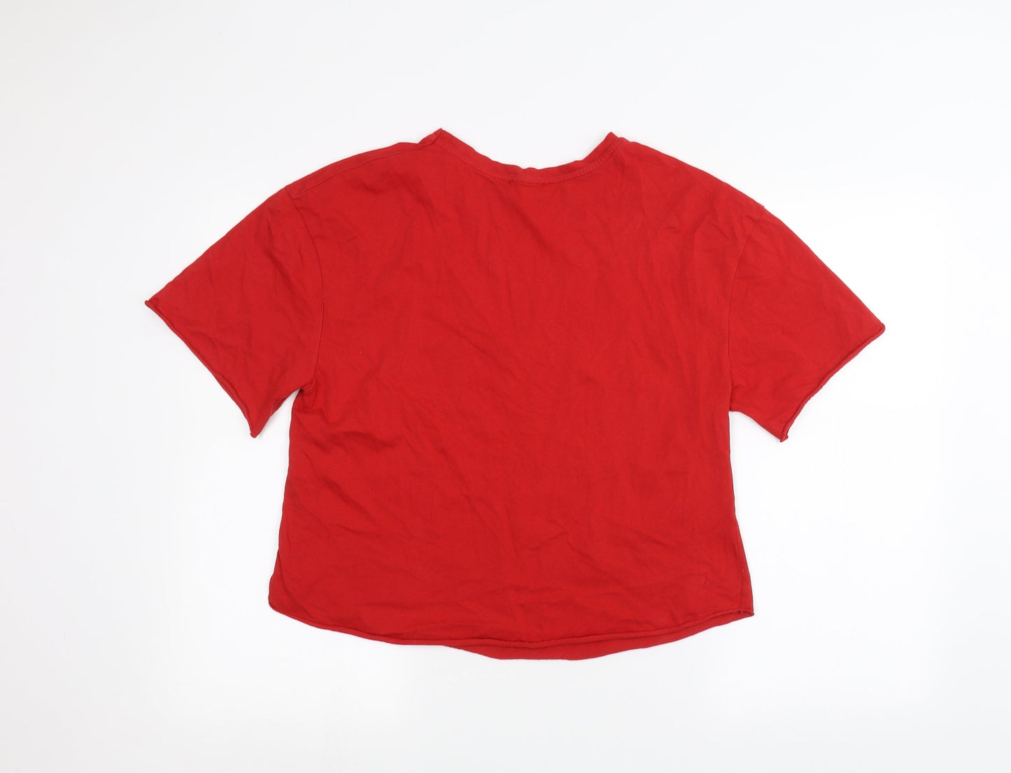 Boohoo Womens Red   Basic T-Shirt Size L