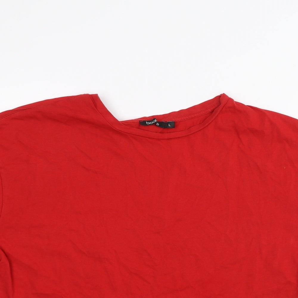 Boohoo Womens Red   Basic T-Shirt Size L