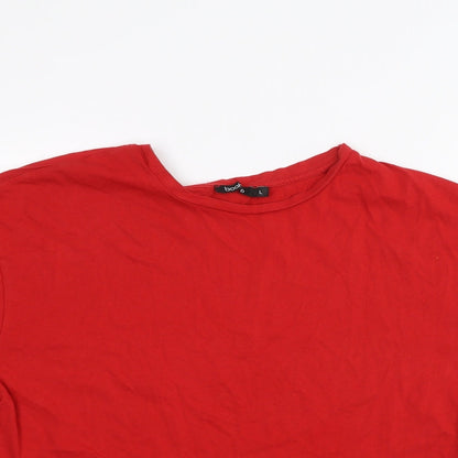 Boohoo Womens Red   Basic T-Shirt Size L