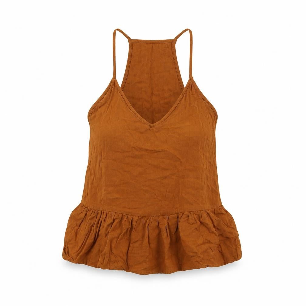 Womens UK Size 10 New Look Brown Basic T-Shirt