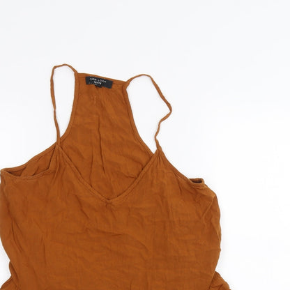 Womens UK Size 10 New Look Brown Basic T-Shirt