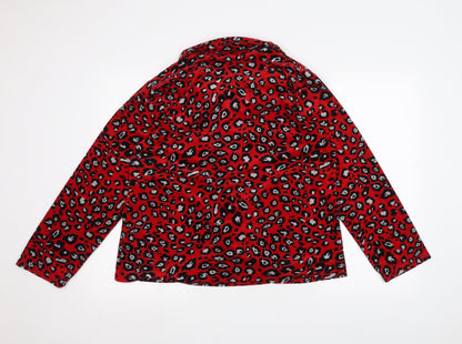 Womens UK Size M Matalan Red Cardigan Jumper