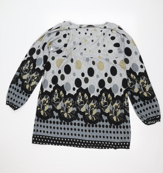 Just Addict Womens Grey Polka Dot  Pullover Jumper Size L