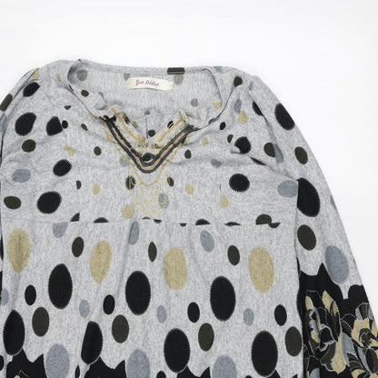 Just Addict Womens Grey Polka Dot  Pullover Jumper Size L