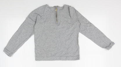 TU Girls Grey   Pullover Jumper Size 11 Years  - embellished collar