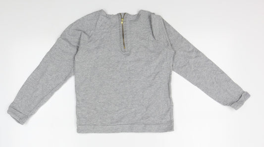 TU Girls Grey   Pullover Jumper Size 11 Years  - embellished collar