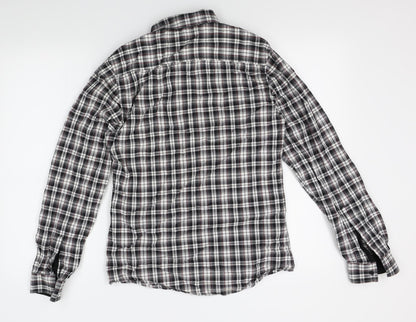 Mens UK Size S Topman Grey  Button-Up Long Sleeve Casual Shirt