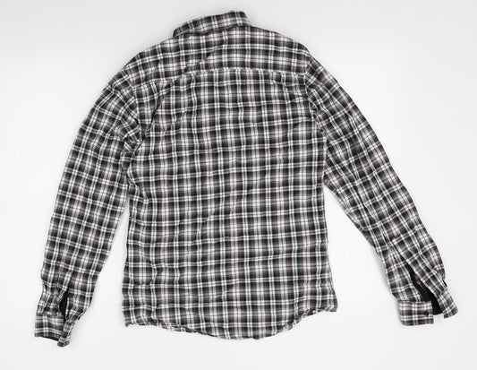 Topman Mens Grey Plaid   Button-Up Size S