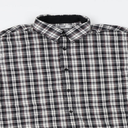 Mens UK Size S Topman Grey  Button-Up Long Sleeve Casual Shirt