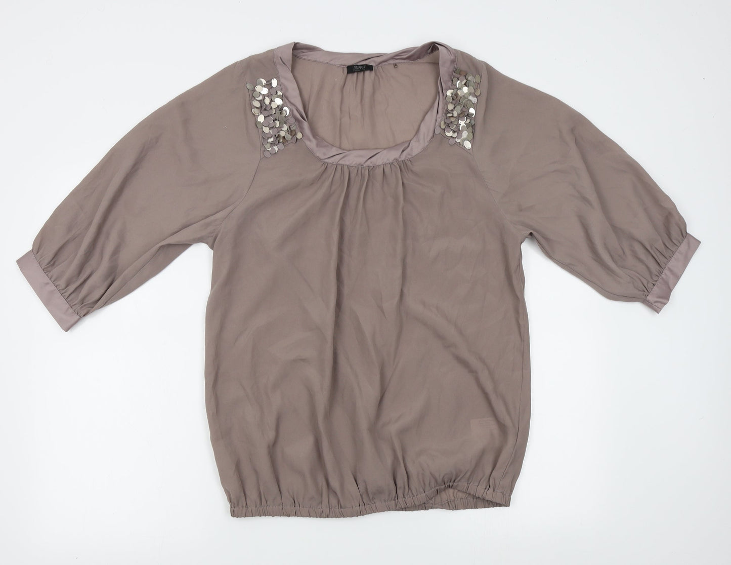 Womens UK Size 14 Espirit Brown Basic Blouse