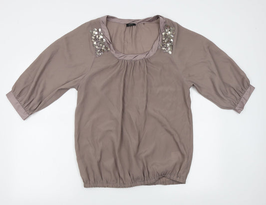 Womens UK Size 14 Espirit Brown Basic Blouse
