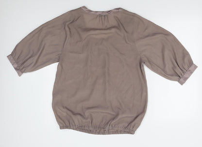 Womens UK Size 14 Espirit Brown Basic Blouse