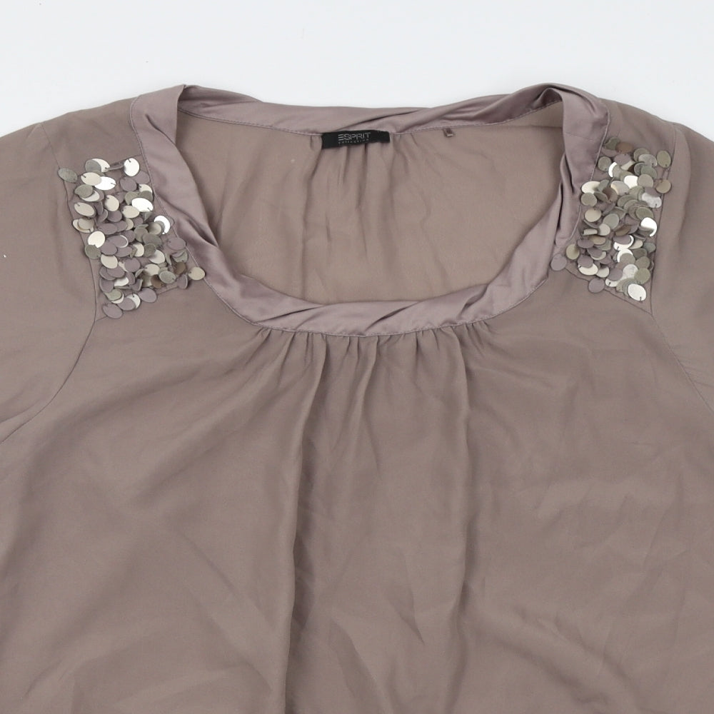 Womens UK Size 14 Espirit Brown Basic Blouse