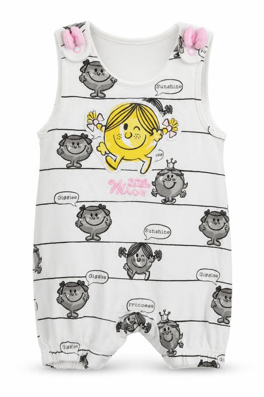 Preworn Girls White Spotted  Romper One-Piece Size 3-6 Months  - Little Miss Sunshine