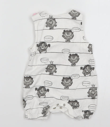 Preworn Girls White Spotted  Romper One-Piece Size 3-6 Months  - Little Miss Sunshine