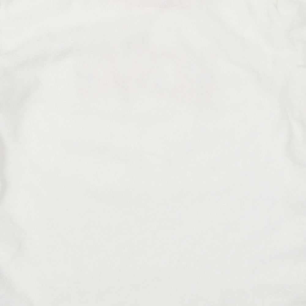 Preworn Womens White Solid  Top Pyjama Top Size 8  - Love