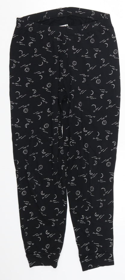 George Womens Black Geometric  Trousers  Size 8 L25 in - Moon Print